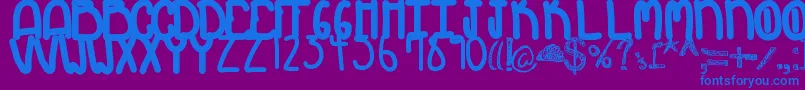フォントMyth – 紫色の背景に青い文字