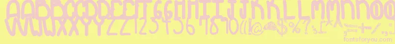 Myth Font – Pink Fonts on Yellow Background