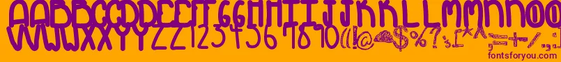 Myth Font – Purple Fonts on Orange Background