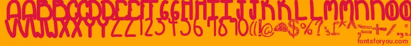 Myth Font – Red Fonts on Orange Background