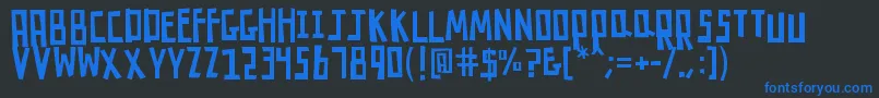 K26robotrumble Font – Blue Fonts on Black Background