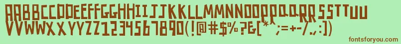 K26robotrumble Font – Brown Fonts on Green Background