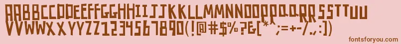 K26robotrumble Font – Brown Fonts on Pink Background