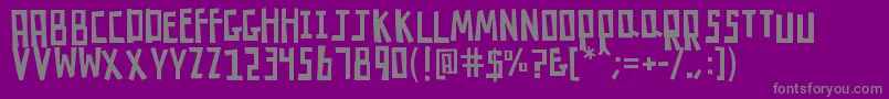 K26robotrumble Font – Gray Fonts on Purple Background