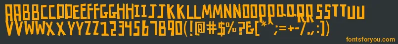 K26robotrumble Font – Orange Fonts on Black Background