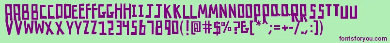 K26robotrumble Font – Purple Fonts on Green Background
