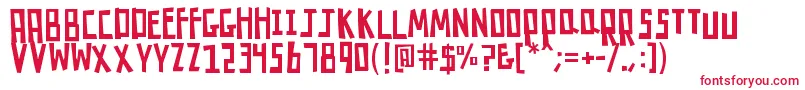 K26robotrumble Font – Red Fonts on White Background