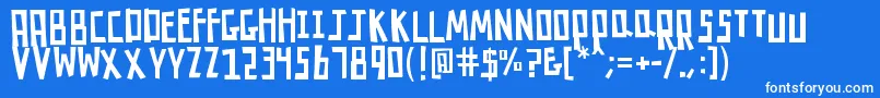 K26robotrumble Font – White Fonts on Blue Background