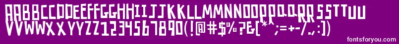K26robotrumble Font – White Fonts on Purple Background