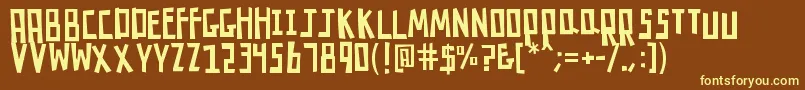 K26robotrumble Font – Yellow Fonts on Brown Background