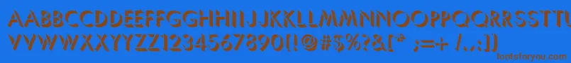 Umbrellac Font – Brown Fonts on Blue Background