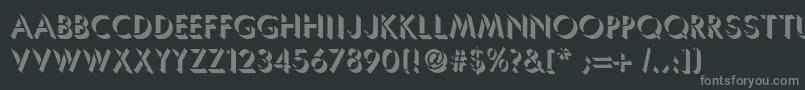Umbrellac-Schriftart – Graue Schriften auf schwarzem Hintergrund