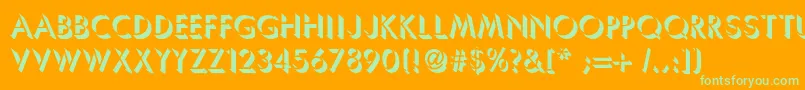 Umbrellac Font – Green Fonts on Orange Background