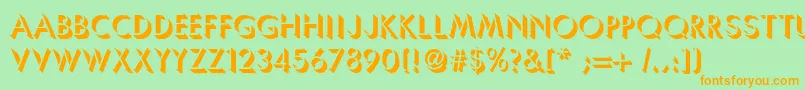 Umbrellac Font – Orange Fonts on Green Background