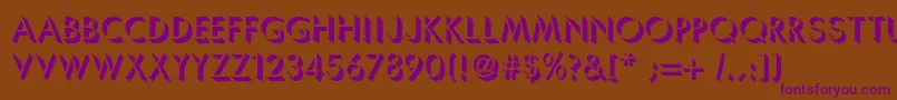Umbrellac-Schriftart – Violette Schriften auf braunem Hintergrund