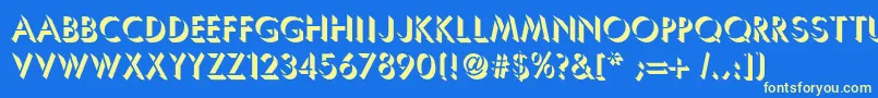 Шрифт Umbrellac – жёлтые шрифты на синем фоне