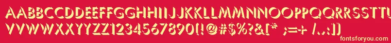 Umbrellac-fontti – keltaiset fontit punaisella taustalla