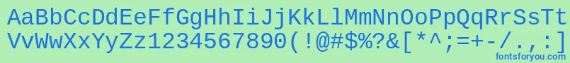 CousineRegular Font – Blue Fonts on Green Background