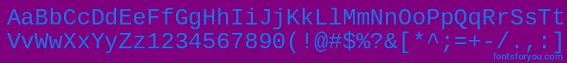 フォントCousineRegular – 紫色の背景に青い文字
