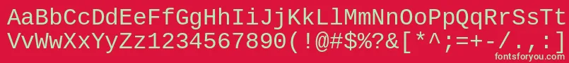 Czcionka CousineRegular – zielone czcionki na czerwonym tle