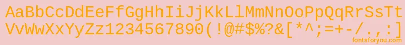 Шрифт CousineRegular – оранжевые шрифты на розовом фоне