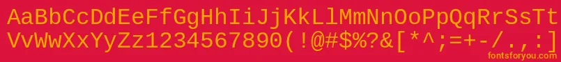 CousineRegular Font – Orange Fonts on Red Background