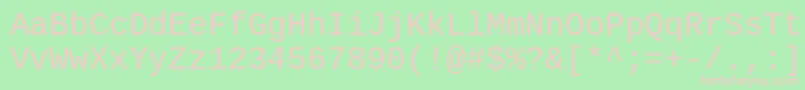 CousineRegular Font – Pink Fonts on Green Background