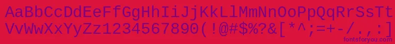 CousineRegular Font – Purple Fonts on Red Background