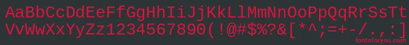 CousineRegular Font – Red Fonts on Black Background