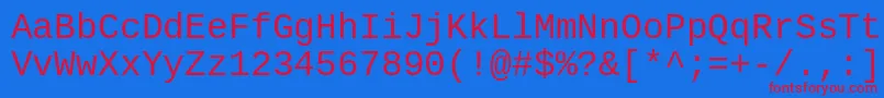 CousineRegular Font – Red Fonts on Blue Background