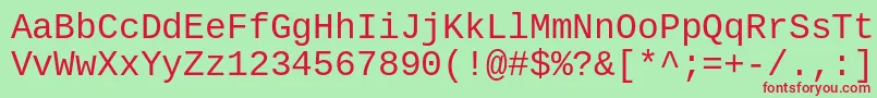 CousineRegular Font – Red Fonts on Green Background