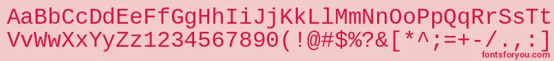CousineRegular Font – Red Fonts on Pink Background