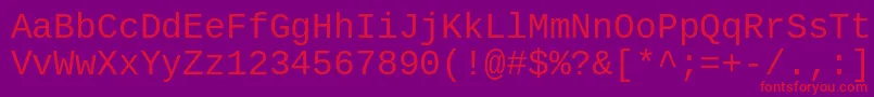 CousineRegular Font – Red Fonts on Purple Background
