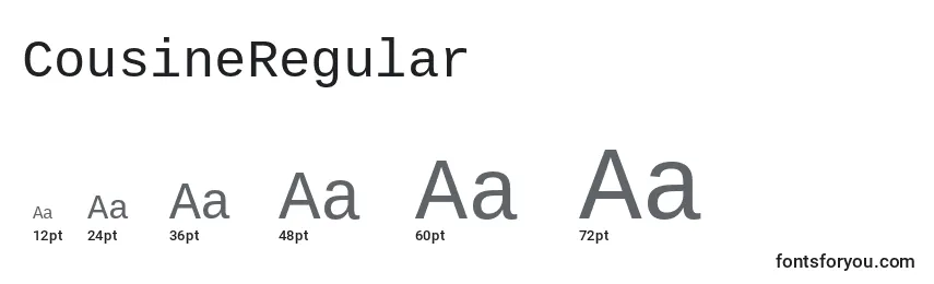 Размеры шрифта CousineRegular
