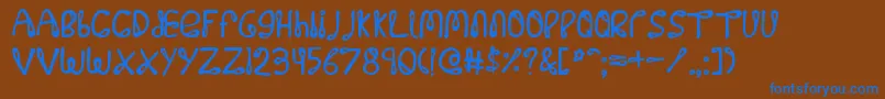 フォント32768no – 茶色の背景に青い文字