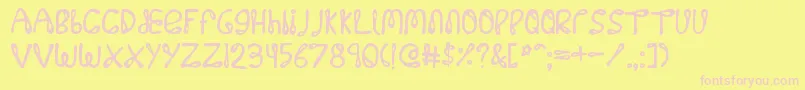 32768no-Schriftart – Rosa Schriften auf gelbem Hintergrund