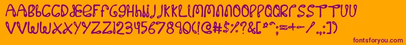 32768no Font – Purple Fonts on Orange Background