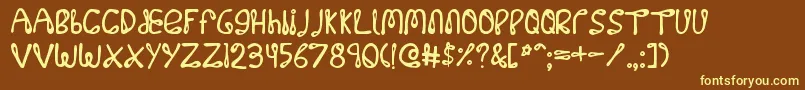 32768no-fontti – keltaiset fontit ruskealla taustalla