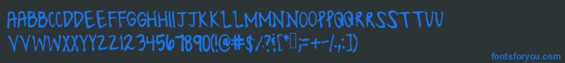 Lonesomefont-fontti – siniset fontit mustalla taustalla