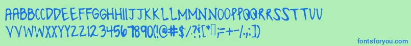 Шрифт Lonesomefont – синие шрифты на зелёном фоне