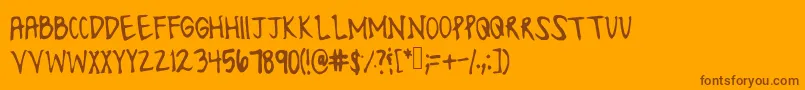 Lonesomefont-fontti – ruskeat fontit oranssilla taustalla