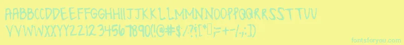 Шрифт Lonesomefont – зелёные шрифты на жёлтом фоне