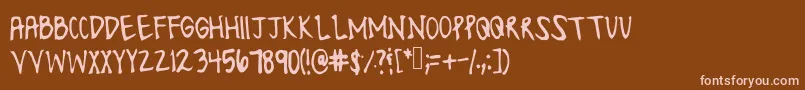 Lonesomefont-fontti – vaaleanpunaiset fontit ruskealla taustalla
