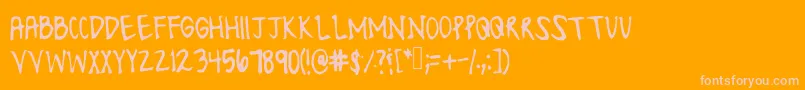Fonte Lonesomefont – fontes rosa em um fundo laranja
