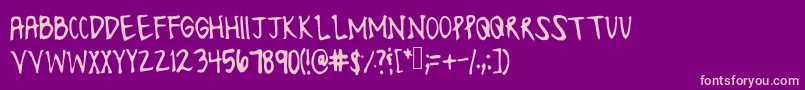 Lonesomefont-Schriftart – Rosa Schriften auf violettem Hintergrund