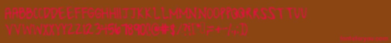 Lonesomefont-Schriftart – Rote Schriften auf braunem Hintergrund