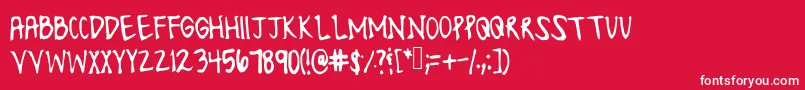 Шрифт Lonesomefont – белые шрифты на красном фоне