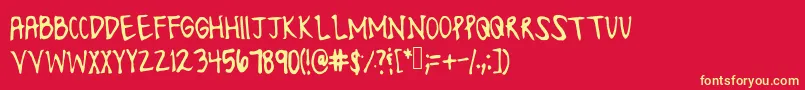 Czcionka Lonesomefont – żółte czcionki na czerwonym tle