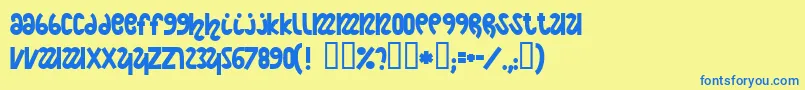 NightCourt Font – Blue Fonts on Yellow Background