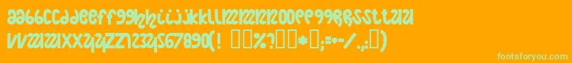 Czcionka NightCourt – zielone czcionki na pomarańczowym tle